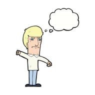 cartoon angry man with thought bubble N77
