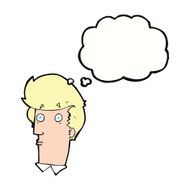 cartoon surprised expression with thought bubble N9