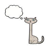 cartoon cat with thought bubble N29