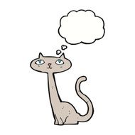 cartoon cat with thought bubble N30