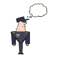 cartoon guard with thought bubble N9