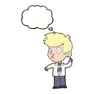 cartoon boy asking question with thought bubble N13