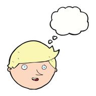 cartoon happy face with thought bubble N43