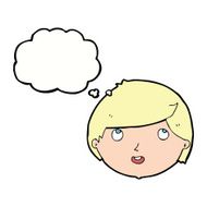 cartoon happy face with thought bubble N44