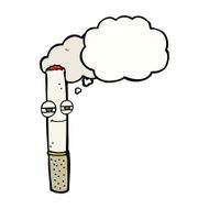 cartoon happy cigarette with thought bubble N9