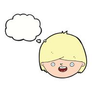 cartoon happy face with thought bubble N45