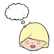 cartoon happy face with thought bubble N46
