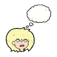 cartoon shocked expression with thought bubble N18