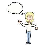 cartoon waving man with mustache thought bubble N9