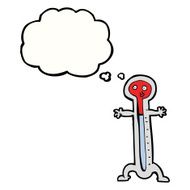cartoon thermometer with thought bubble N9