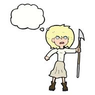 cartoon woman with harpoon thought bubble N9