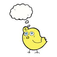 funny cartoon bird with thought bubble N115