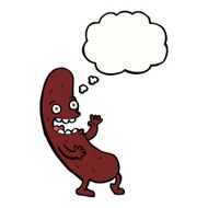 cartoon sausage with thought bubble N12