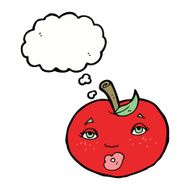 cartoon apple with face thought bubble N16