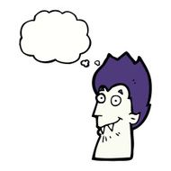 cartoon vampire head with thought bubble N33