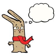 cartoon rabbit with thought bubble N76