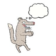 cartoon big bad wolf with thought bubble N3