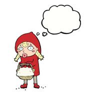 little red riding hood cartoon with thought bubble N8