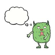funny cartoon monster with thought bubble N25