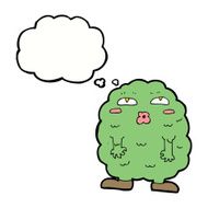 funny cartoon monster with thought bubble N26