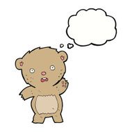 cartoon unhappy teddy bear with thought bubble N2