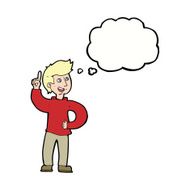 cartoon man with idea thought bubble N93