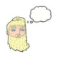 cartoon bearded man with thought bubble N40