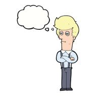 cartoon annoyed man with thought bubble N68