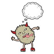 funny cartoon monster with thought bubble N27