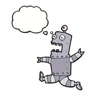 cartoon terrified robot with thought bubble N9