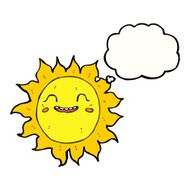 cartoon happy sun with thought bubble N9