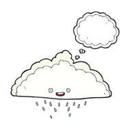cartoon rain cloud with thought bubble N14