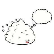 cartoon cloud character with thought bubble N9