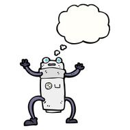 cartoon robot with thought bubble N146