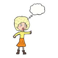 cartoon woman with thought bubble N25