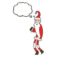 cartoon santa claus with thought bubble N164