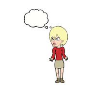 Cartoon Annoyed Woman With Thought Bubble N157
