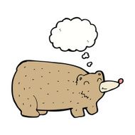 funny cartoon bear with thought bubble N29
