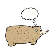 funny cartoon bear with thought bubble N30