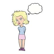 cartoon woman with thought bubble N26