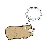 funny cartoon bear with thought bubble N31