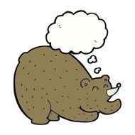 cartoon stretching bear with thought bubble