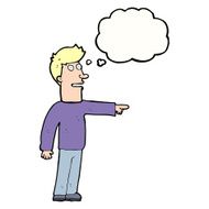 cartoon man pointing with thought bubble N165
