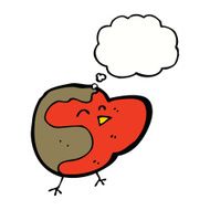 cartoon robin with thought bubble N21