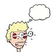 cartoon surprised man with eyes popping out thought bubble N9