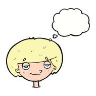 cartoon smug looking boy with thought bubble N8