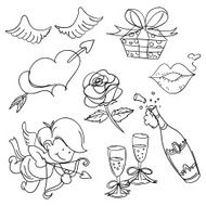 Valentine&#039;s day in sketch style