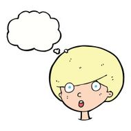 cartoon surprised boy with thought bubble N26