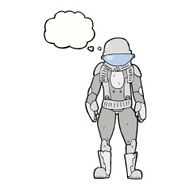 cartoon astronaut with thought bubble N100