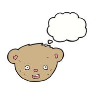 cartoon teddy bear face with thought bubble N12
